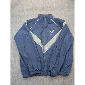 Skilcraft Jacket Mens Large Blue US Air Force PTU Hooded Reflective Windbreaker